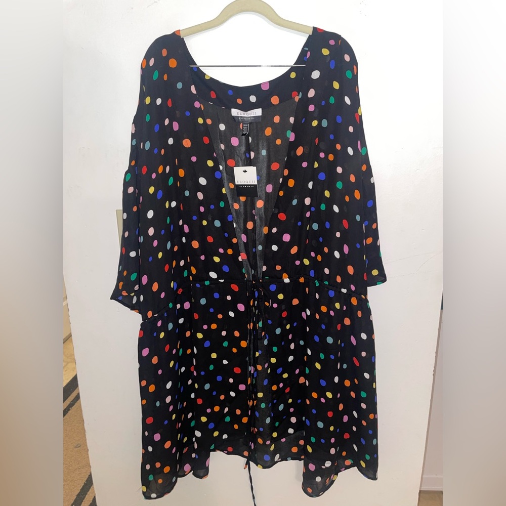ELOQUII Elements Colorful Polka Dot duster size 26/28. NWT